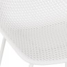 Détail assise perforée lot de 4 chaises VIKY blanches