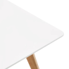 Table/bureau design MARIUS blanc 120x80 cm vue en angle, pieds en bois