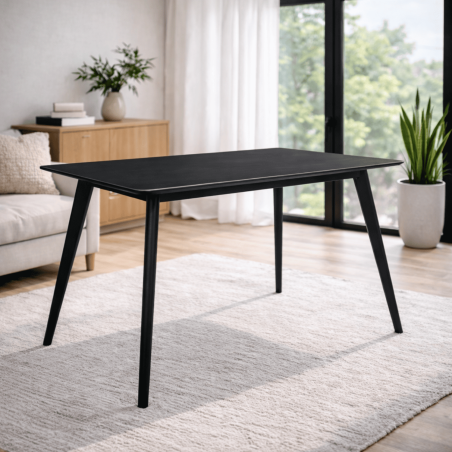 Table/bureau design MARIUS noir 120x80 cm packshot sur fond neutre