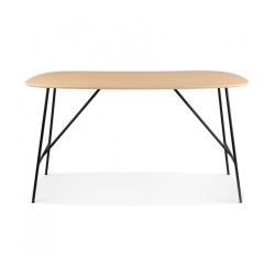 Petite table bureau FIONA en bois finition chêne naturel 142,5 cm