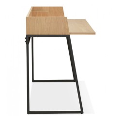 Vue de profil bureau design SALMON bois naturel 120 cm