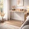 Bureau design SALMON bois naturel et métal blanc dans un intérieur scandinave