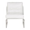 Fauteuil design LOFT blanc – vue de face – structure métal chromé