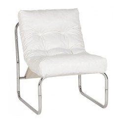 Fauteuil lounge LOFT blanc en simili cuir – vue principale