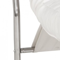 Détail piètement métal chromé fauteuil lounge LOFT