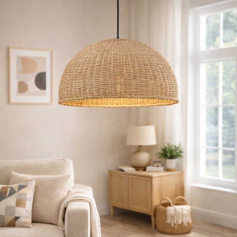 Luminaire suspension Alterego ATLANTICO en algue marine tressée