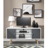 Meuble tv BABETTE  blanc et gris anthracite  116cm