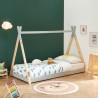 Lit enfant tipi TINY  pin gris  90x190 sommier inclus