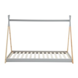 Lit enfant tipi TINY  pin gris  90x190 sommier inclus