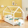 Lit enfant cabane TINY  pin blanc  70x140 sommier inclus