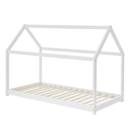 Lit enfant cabane TINY  pin blanc  70x140 sommier inclus