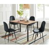 Lot de 4 chaises LENA velours noir pieds métal noir