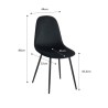 Lot de 4 chaises LENA velours noir pieds métal noir