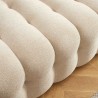 Canapé droit TOBI en tissu beige fixe 3 places