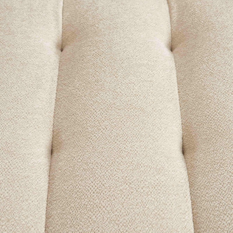 Canapé droit TOBI en tissu beige fixe 3 places