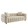 Canapé droit TOBI en tissu beige fixe 3 places