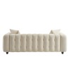 Canapé droit TOBI en tissu beige fixe 3 places