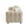 Canapé droit TOBI en tissu beige fixe 3 places