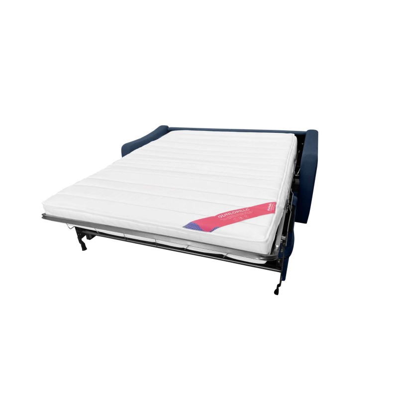 HORACE canapé droit convertible Rapido 3 places bleu nuit avec matelas Dunlopillo 15cm 140x200 cm