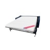 HORACE canapé droit convertible Rapido 3 places bleu nuit avec matelas Dunlopillo 15cm 140x200 cm