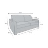 HORACE canapé droit convertible Rapido 3 places bleu nuit avec matelas Dunlopillo 15cm 140x200 cm