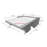 HORACE canapé droit convertible Rapido 3 places bleu nuit avec matelas Dunlopillo 15cm 140x200 cm