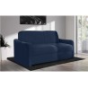 HORACE canapé droit convertible Rapido 3 places bleu nuit avec matelas Dunlopillo 15cm 140x200 cm