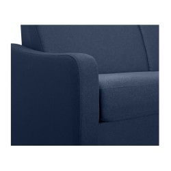 HORACE canapé droit convertible Rapido 3 places bleu nuit avec matelas Dunlopillo 15cm 140x200 cm