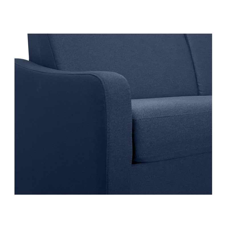 HORACE canapé droit convertible Rapido 3 places bleu nuit avec matelas Dunlopillo 15cm 140x200 cm