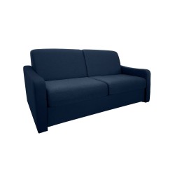 HORACE canapé droit convertible Rapido 3 places bleu nuit avec matelas Dunlopillo 15cm 140x200 cm