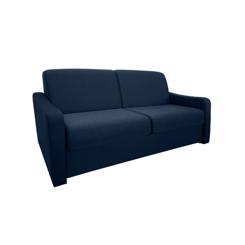 HORACE canapé droit convertible Rapido 3 places bleu nuit avec matelas Dunlopillo 15cm 140x200 cm