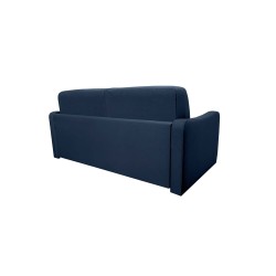 HORACE canapé droit convertible Rapido 3 places bleu nuit avec matelas Dunlopillo 15cm 140x200 cm