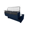 HORACE canapé droit convertible Rapido 3 places bleu nuit avec matelas Dunlopillo 15cm 140x200 cm