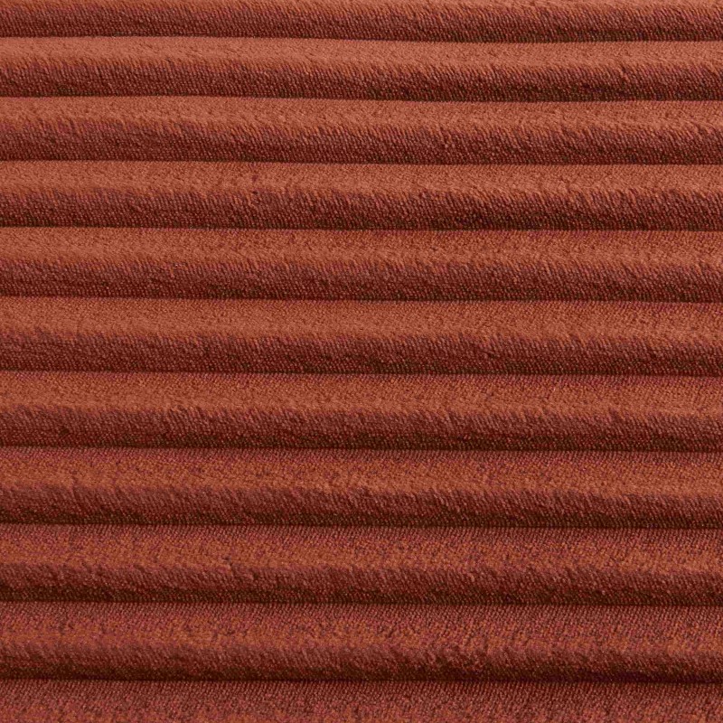 Canapé droit convertible LOIC en velours côtelé terracotta 3 places
