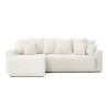 Canapé d'angle NOVA convertible tissu bouclette blanc 4 places