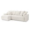 Canapé d'angle NOVA convertible tissu bouclette blanc 4 places