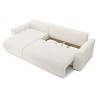 Canapé d'angle NOVA convertible tissu bouclette blanc 4 places