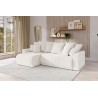 Canapé d'angle NOVA convertible tissu bouclette blanc 4 places