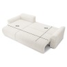 Canapé d'angle NOVA convertible tissu bouclette blanc 4 places