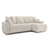 Canapé d'angle CHARTRONS convertible velours côtelé beige 4 places