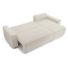 Canapé d'angle CHARTRONS convertible velours côtelé beige 4 places