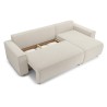 Canapé d'angle CHARTRONS convertible velours côtelé beige 4 places