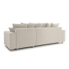 Canapé d'angle CHARTRONS convertible velours côtelé beige 4 places