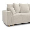 Canapé d'angle CHARTRONS convertible velours côtelé beige 4 places