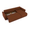 Canapé angle CAPUCINS convertible velours côtelé terracotta 4 places