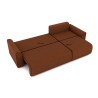 Canapé angle CAPUCINS convertible velours côtelé terracotta 4 places