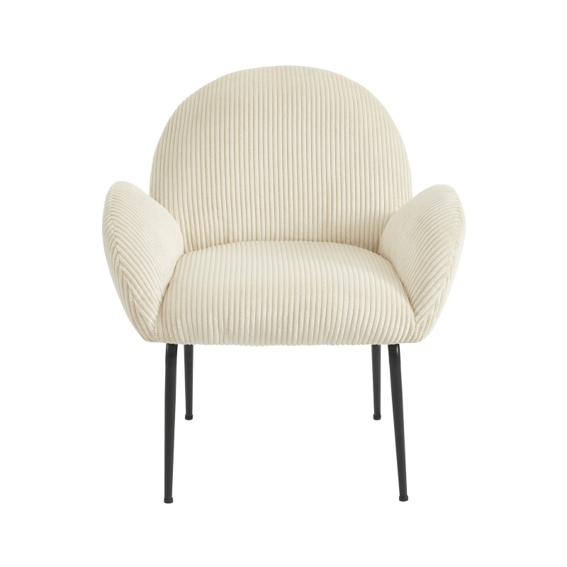 Fauteuil GINA velours côtelé beige