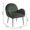 Fauteuil GINA velours côtelé vert
