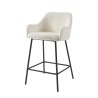 Lot de 2 tabourets de bar NILS tissu bouclette blanc