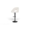 Lot de 2 tabourets de bar LENNY tissu bouclette blanc piètement en métal noir
